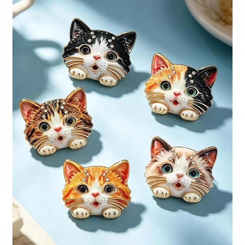 1Pcs Unisex Cute Kitten Animal Pets Casual Party Brooch Pin Gifts Adorable Cat Brooches For Women