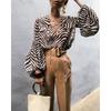 Australian Niche Zebra-Print Printed Loose Long Sleeves Shirt