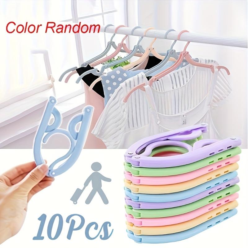 

10PCS Portable Folding Hangers with Anti Slip Grip Durable Plastic for Travel and Home Use Closet Organizer бронзовый