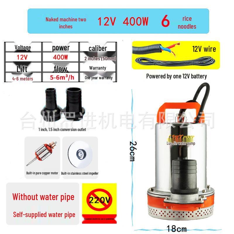 Submersible Pump for Electric Vehicles & Agricultural Irrigation - 12V/24V/48V/60V/72V