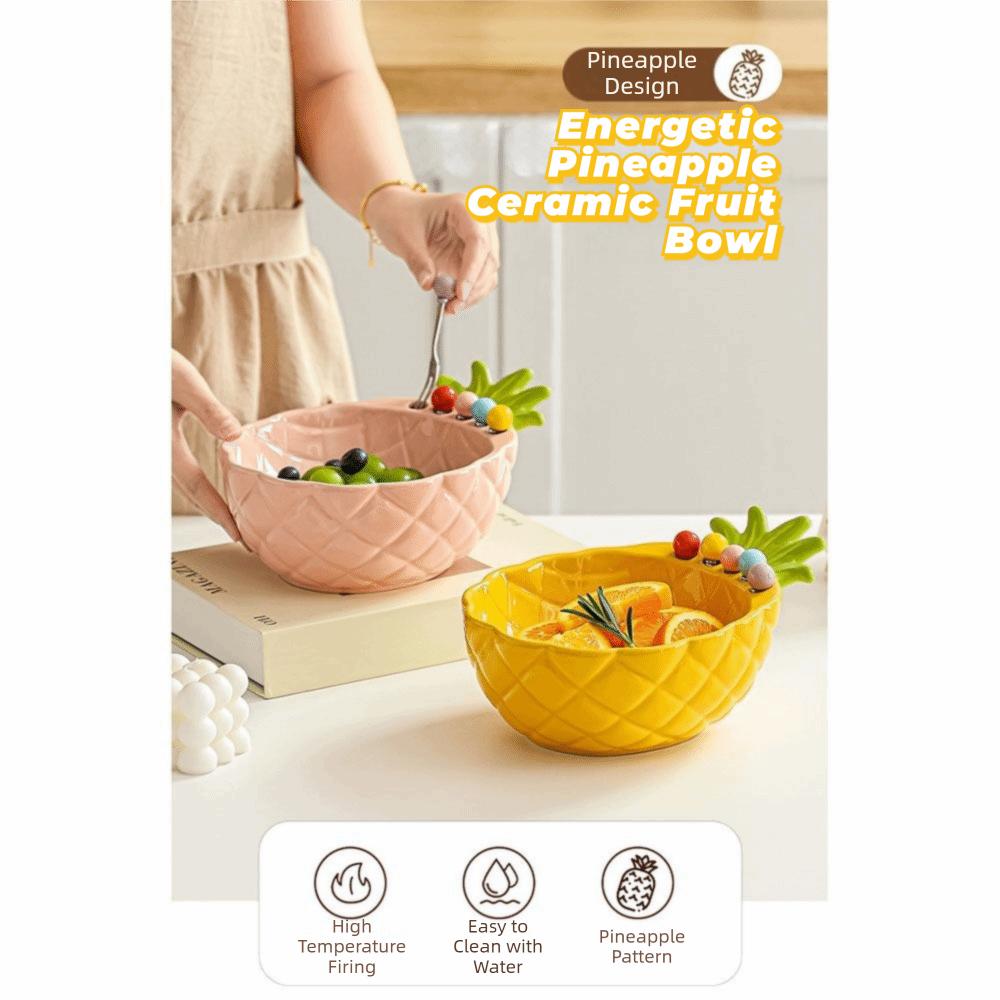 Ananassalade Dessertkom Crème-Stijl Keramische Fruitschaal Fruitschaal voor Serveren Huisgebruik