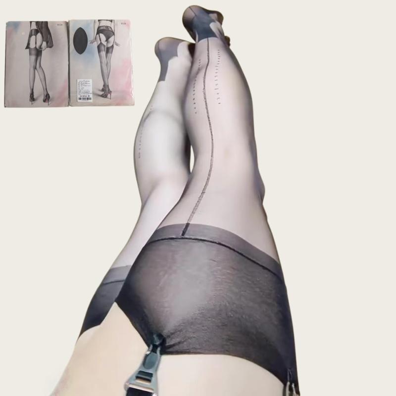 2 Sizes 100% Nylon Super Long Stockings Ladies Foot Shaped Thigh High Back Seam Stockings Night Club Sexy Garter Belt  Hosiery
