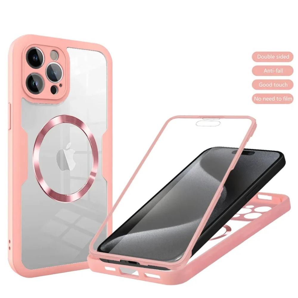 360-Grad-Displayschutzfolie für das iPhone 15 14 13 12 Pro Max 15Plus 14 Plus Magsafe Magnetische, klare, harte Rückabdeckung