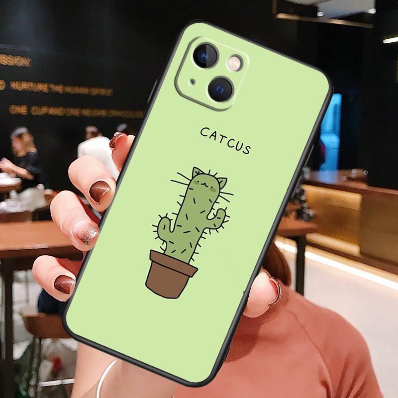 Plant Cactus Phone Case For iPhone 16 Pro Max 15 13 12 11 14 Pro Max Plus 12 13 Mini XR 16e Funda Cover