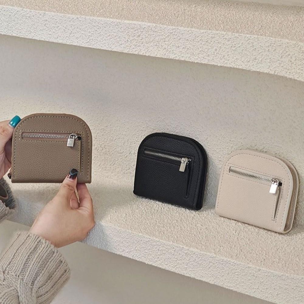 Koreański Styl Krótki Portfel Mini PU Skórzany Etui na Karty Prosty Portmonetka Studencki