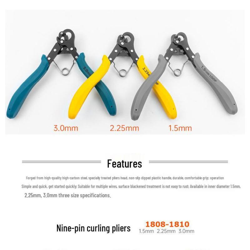 9-Pin Coiling Pliers for 1.5mm, 2.25mm, 3mm Copper and Metal Wire - Jewelry and Beading DIY Looping Tool KTY