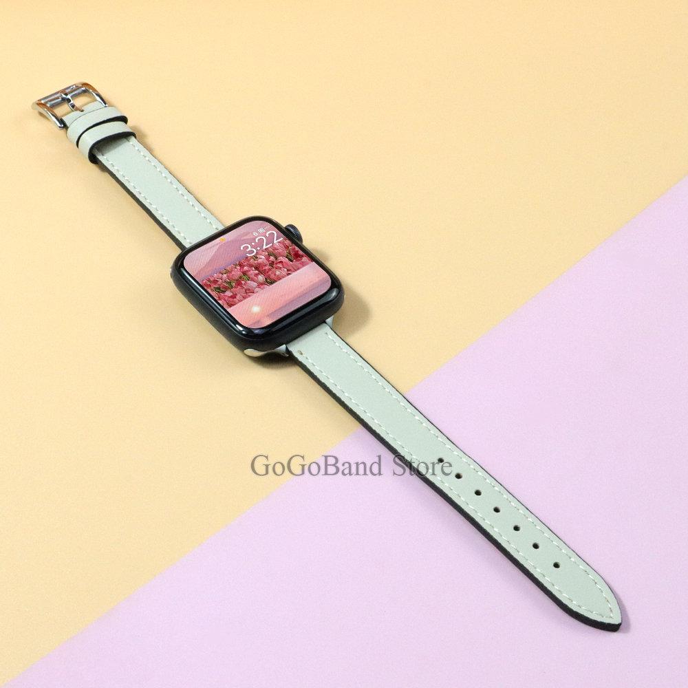 Slim Leather Strap for Apple Watch Band 49mm 45mm 44mm 42mm 41 38 40mm Woman Bracelet for IWatch Series Ultra 8 7 6 SE 5 4 3 2 1