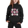 Kids Halloween Hoodie Pullover Sweatshirt with Ghost and Bow Print Long Sleeve Casual Top for Boys Girls