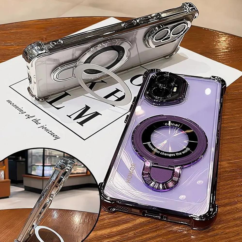 Průhledný nárazuvzdorný magnetický držák Pouzdro na telefon pro Honor 400 Lite 200 Pro 200 300 100 90 80 70 60 50 SE Silikonový kryt