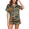 Women's Casual Fashion Halloween Printed Short Sleeve Home Suit