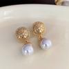 Fan Flower Bamboo Tassel Earrings Trend Ear Hook National Style Temperament High-end Earrings