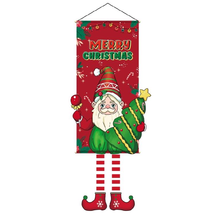 Playful Christmas Banners Hanging Flag for Celebration Merry Christmas Flag