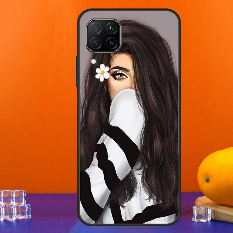 Brunette Blonde Girl Cute For Huawei Nova 12s 12i 11i 8i 9 10 SE Y91 Y90 Y60 Y70 Y72 Y61 P20 P40 Lite P30 P60 Pro Case