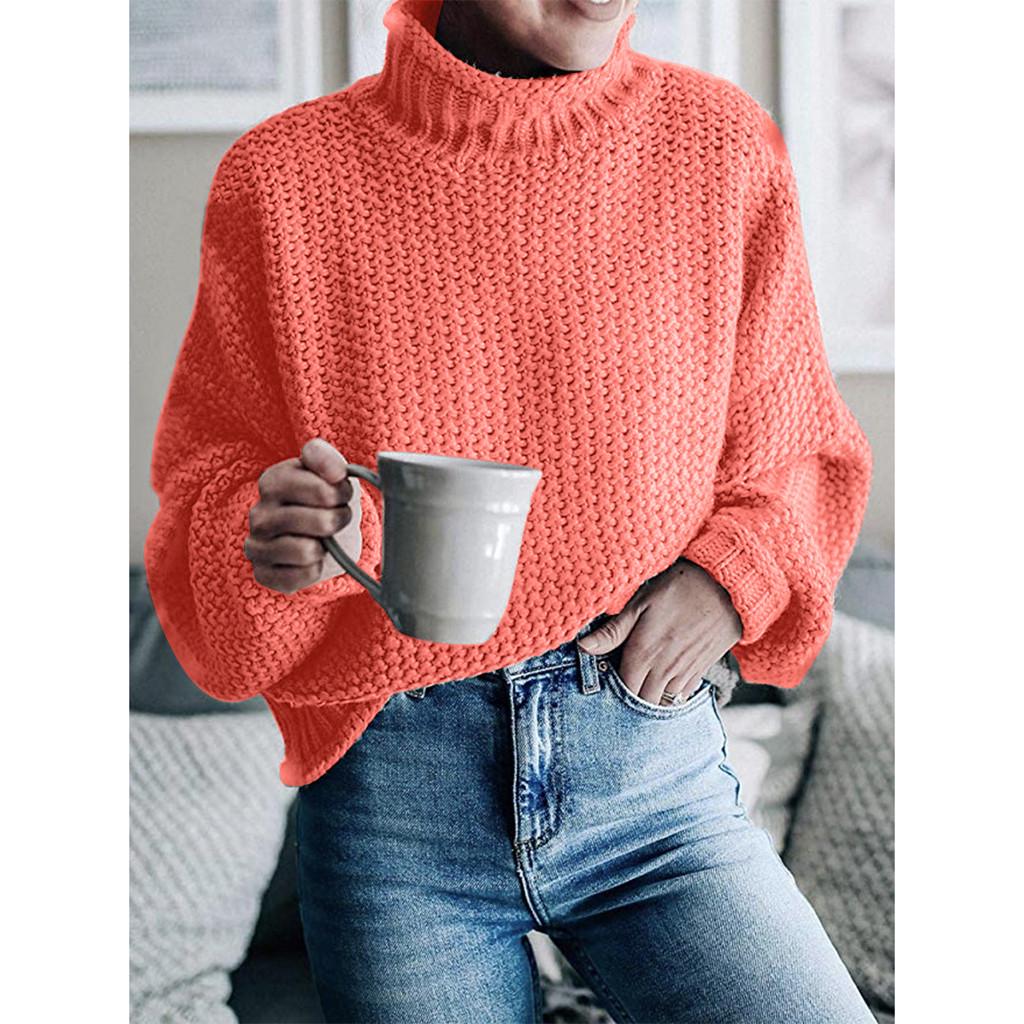 Womens Off The Shoulder Sweater Casual   Knitted Loose Long Sleeve Pullover