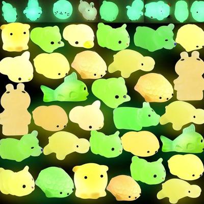 10/30/50PCS Mochi Squishy Toys Glow In The Dark Kawaii Animal Squishies Stress Relief Anxiety Toys Birthday Gifts for Kids