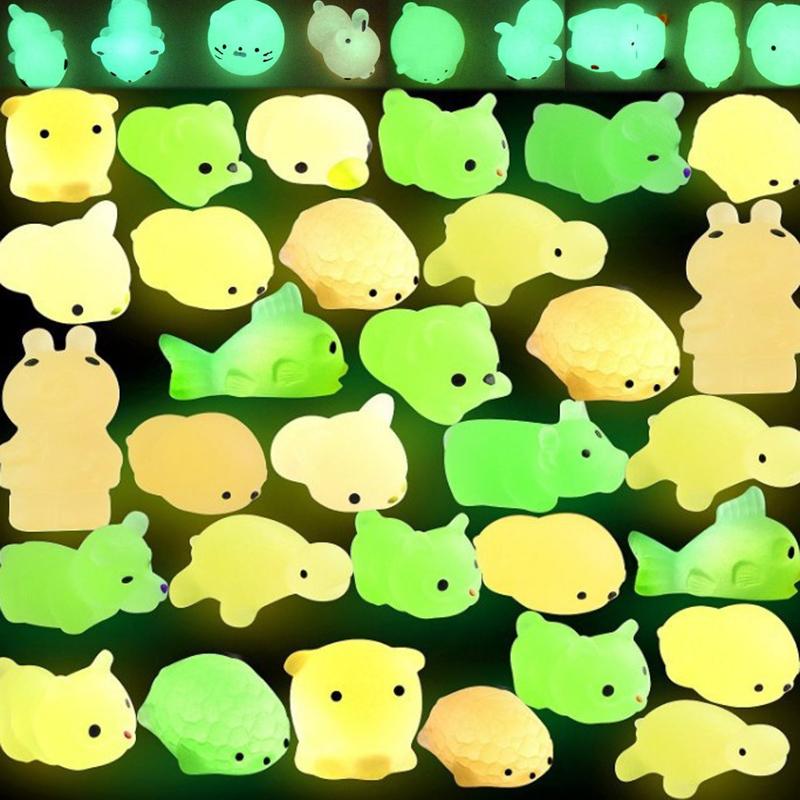 

10/30/50Pcs Mochi Squishy Toys Glow In The Dark Kawaii Animal Squishies Stress Relief Anxiety Toys Birthday Gifts (As shown-26662)-