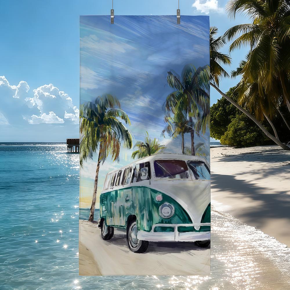 Vintage Surf Bus Handdoek Sneldrogende Strandhanddoeken Zijn Geschikt Voor Zwembaden Kamperen Yoga En De Sportschool W80*H150(CM)
