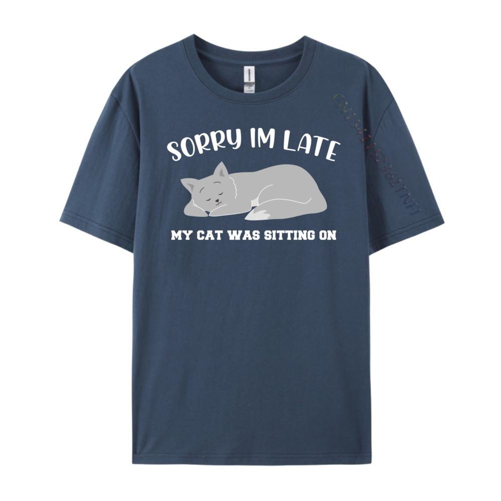 Entschuldigung, dass ich zu spät bin. Meine Katze saß auf Katze Herrenbekleidung 2025 Herren T-Shirt