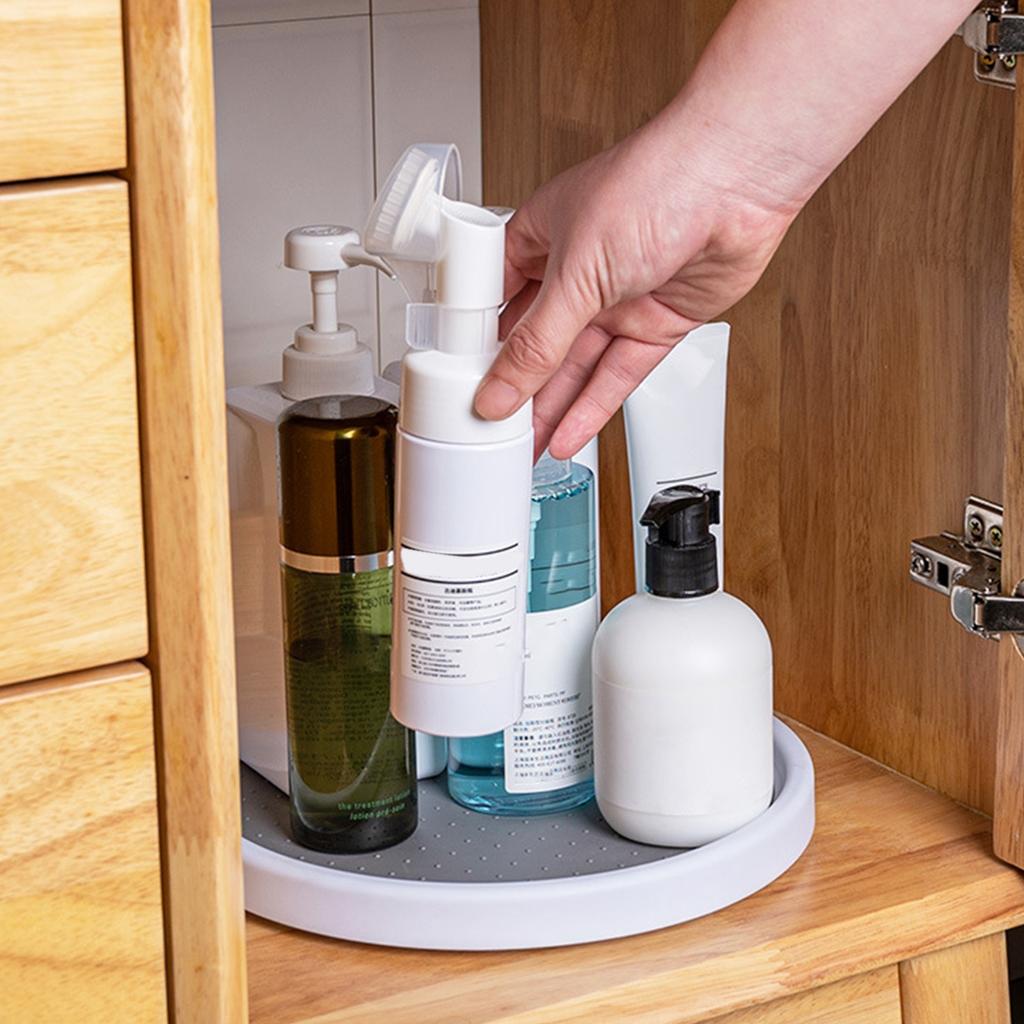 Drehbarer Küchengewürzorganisator Multifunktional Starke Tragfähigkeit Weiß Grau Rund Drehbarer Gewürzständer für