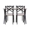 Country Table + 4 Chairs - In Mdf Pvc Finish - Gray And Black Color Ht20c205