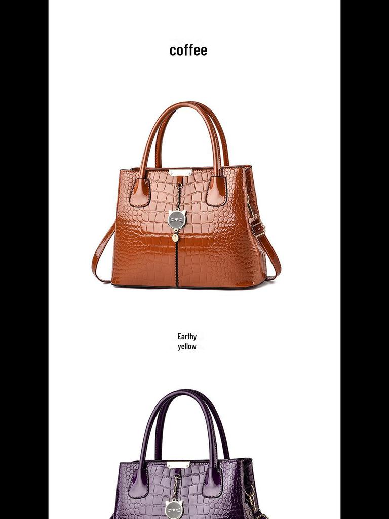 2024 Herbst/Winter Steinmuster Große Kapazität Umhängetasche - Damen Helle Lederhandtasche