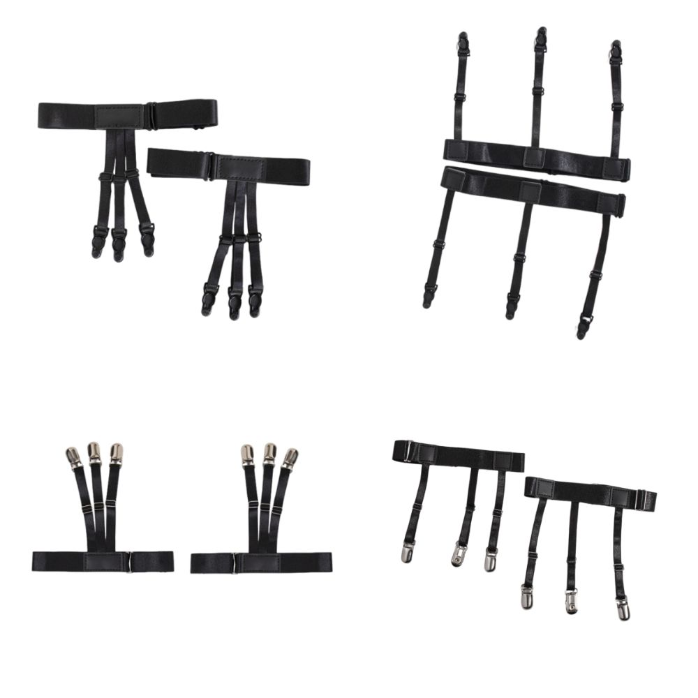 2Pcs Elastic Strap Shirt Holder Stays Non-Slip Locking Clips Leg Braces Loops  Business Accessory