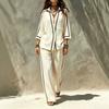 2026 Herbst Winter Damen 2-teiliges Set Lässiges Hemd Weite Hosen Outfit