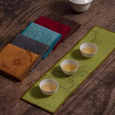 New Thickened Painted Tea Towel Absorbent Cotton Cleaning Cloth Tea Towel Mat Tea Ceremony