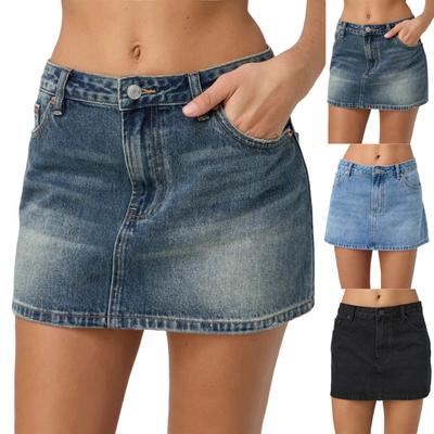 Damenrock, hoch tailliert, dehnbar, Jeansröcke, lässig, schmale Passform, kurze Röcke