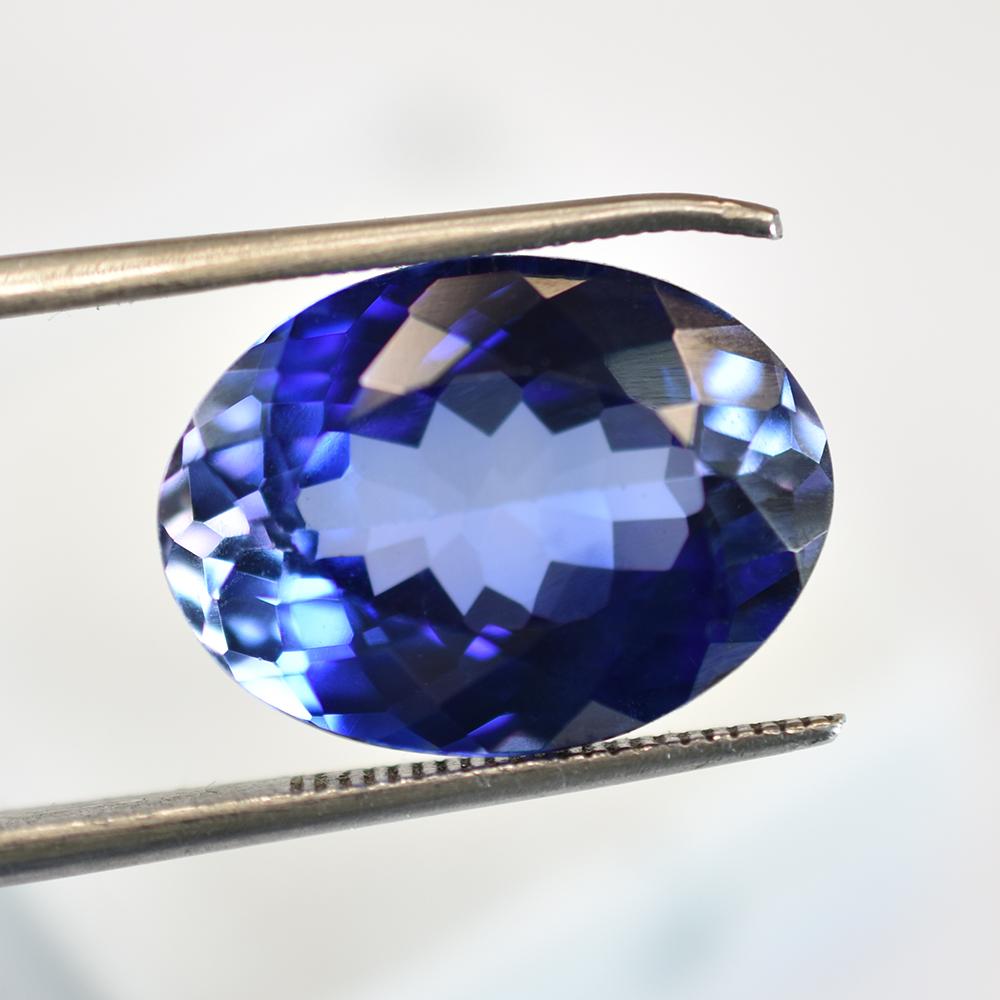 Natural Blue Tanzanite 13.1ct Oval Cut Certified Loose Gemstone