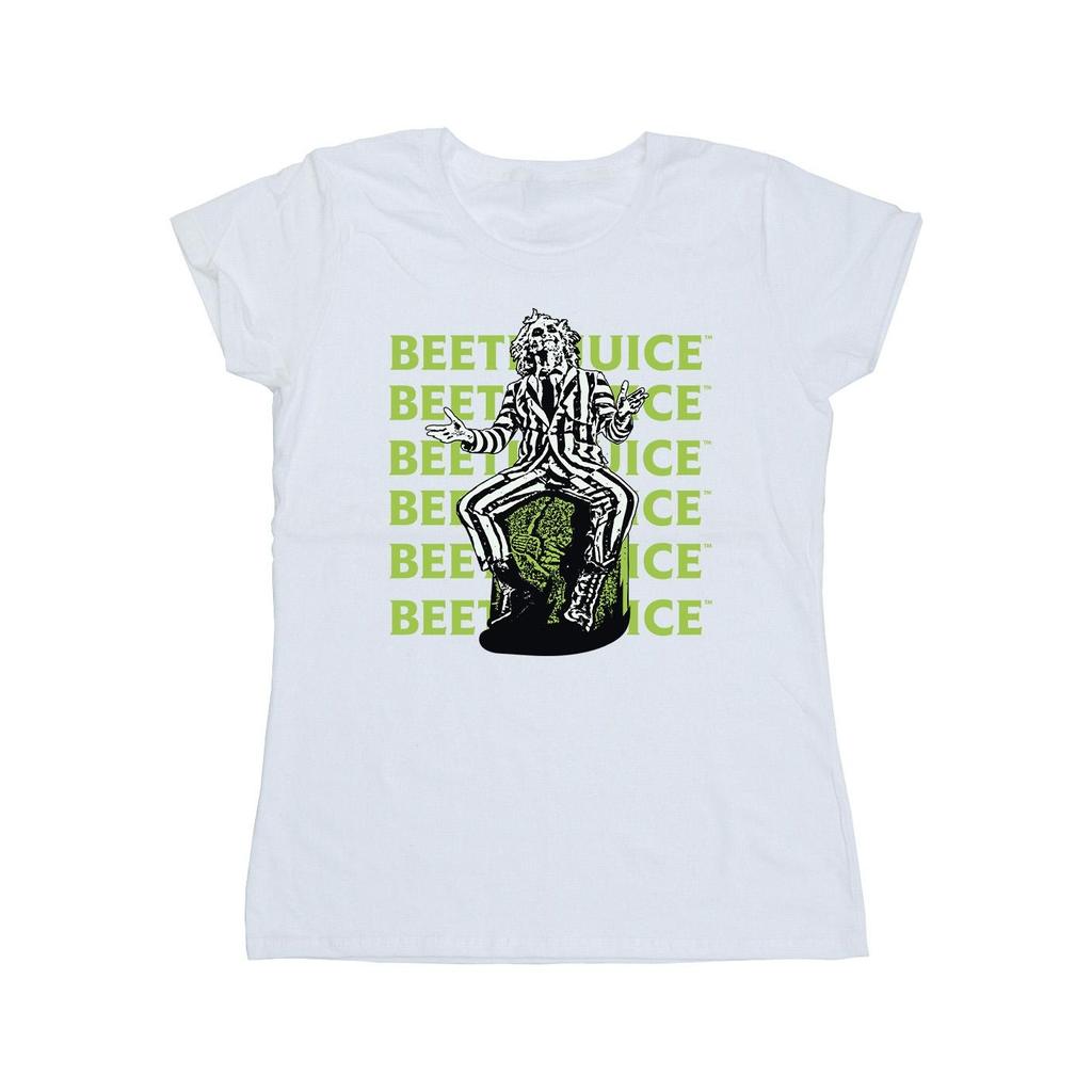 Beetlejuice Damen/Damen Pose Repeat Baumwoll-T-Shirt