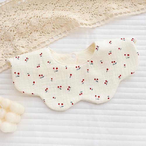 Ins Double-sided Cotton Waterproof Bib Crepe 360-degree Rotating Saliva Towel Children's Breathable Gauze Baby Bib