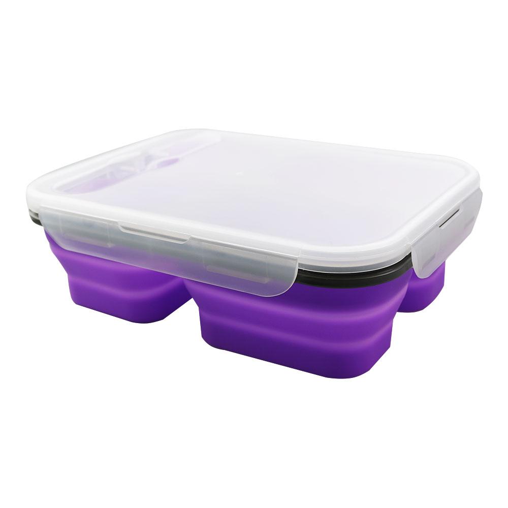 1 Stück 1300 ml Silikon Faltbare Tragbare Lunchbox Mikrowellenofen Schüssel Faltbarer Lebensmittelaufbewahrungsbehälter Waschbarer Deckel Geruchlos