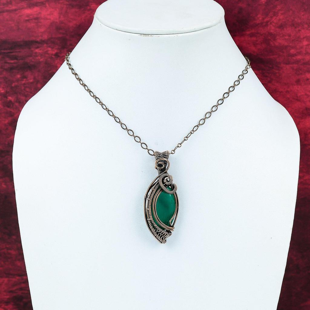 Faceted Zambian Emerald Pendant Copper Wire Wrapped Pendant Handmade Gemstone Pendant Copper Wire Wrap Jewelry Gifts For Her Amazing Pendant