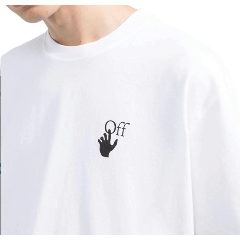 Off-White FW21 Logo Arrow Round Neck Short Sleeve Loose Fit White Men's OMAA038F21JER0020184