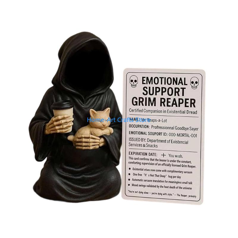 

Y3NA Sarcastic Comfort Death Sculpture Resins Art Goth Home Office Shelf Decoration