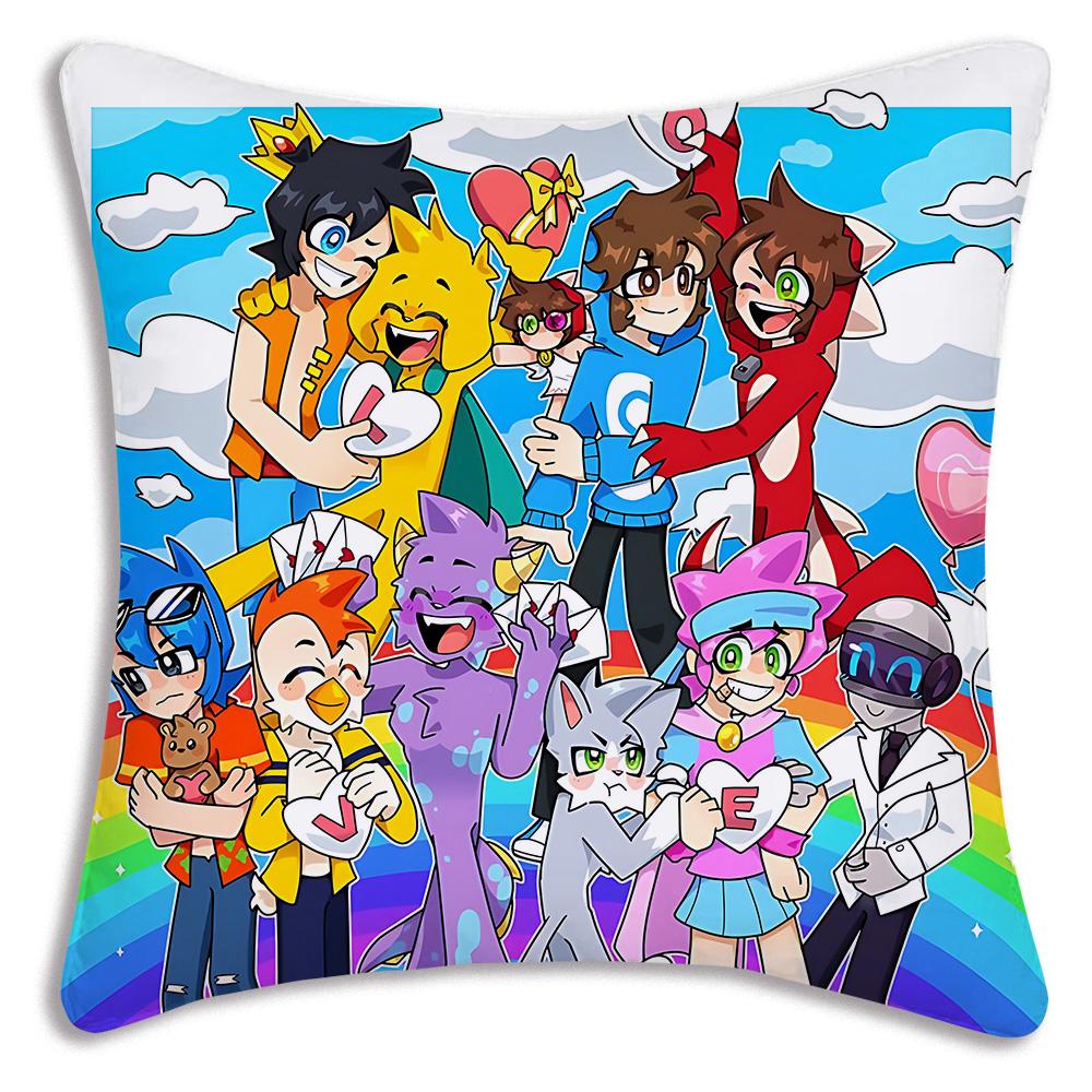 Anime For M-Mikecracks Pillow Covers Cartoon Sofa Decorative Home Double-sided Printing Short Plush Cute Cushion Cover