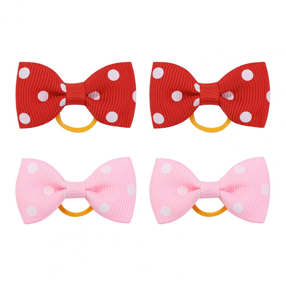 Puppy Hair Bow Puppy Hair Accessory Set Handmade Dog Hair Bowknot Set with Rubber Bands for Small Pets Party Christmas Birthday