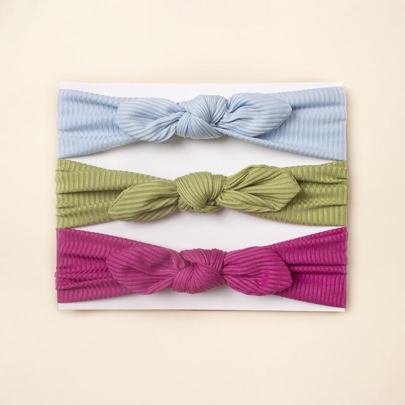 

New baby headband set, cute rabbit ears children s headscarf, solid color soft baby hair accessories