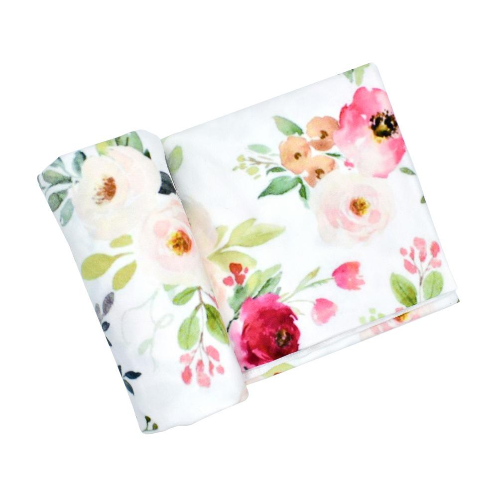 80*80cm  Multi-Functional Watercolor Printing Elastic Ultra-Flexible Towel Swaddle