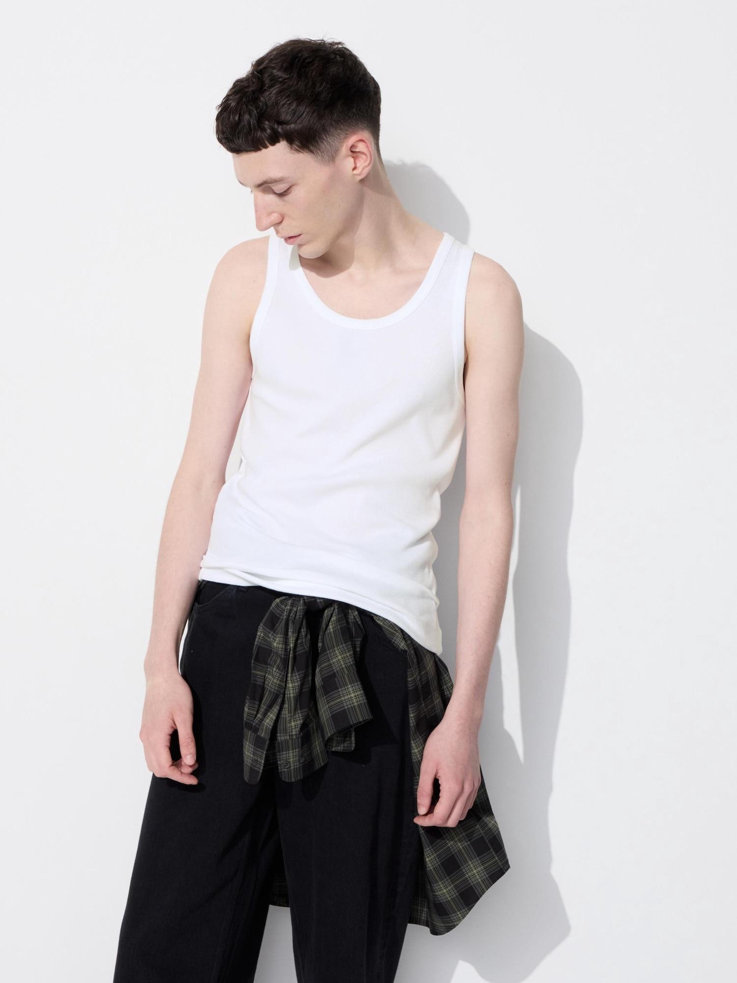 

Uniqlo Japan Dry Collar ребристый топ-топ 00 WHITE/XS