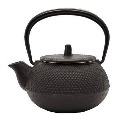 Eisenkessel, Teekanne 3 Typ, neu, Arale, schwarz gebacken, kein Emaille, direkt brennbar, Nanbu Tekki 12801, 0,32 l