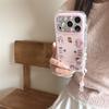 New Hello Kitty My Melody Pink Clear Phone Case With Beaded Chain For iPhone 14 15 16 17 Pro Max INS Cute Shockproof Cover Girls