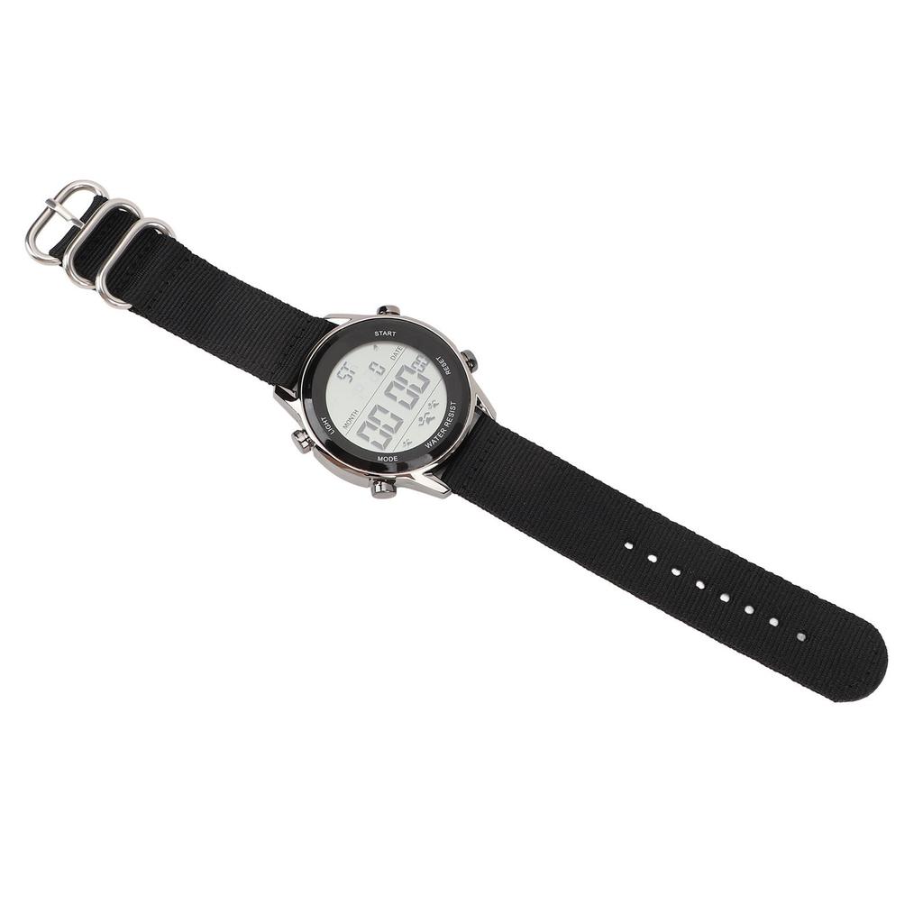 Herre Digitalt Sportsur Vanntett Alarm Nedtelling Dobbel Tidssone Nylonreim Digitalt Klokke med