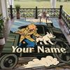 Custom Text Tintin Pattern Floor Rug Soft Indoor Carpet Mat Living Room Bedroom