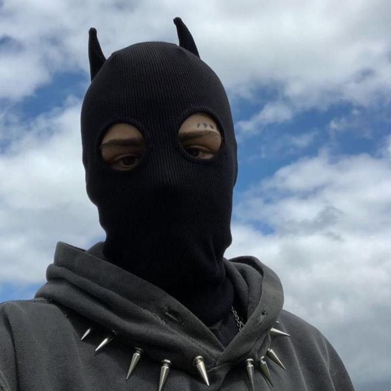 High Street Funny Style Personality Black Cartoon Batman Mask For Halloween Cosplay Masked Hat