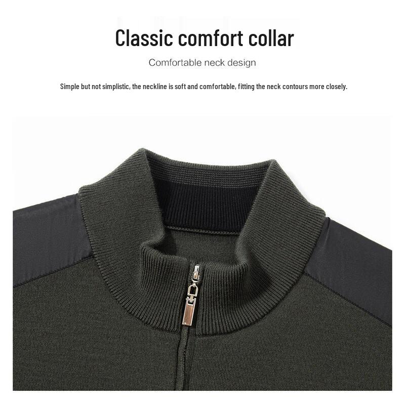 ROTECS Men's Thick Half-Zip Wool Blend Sweater