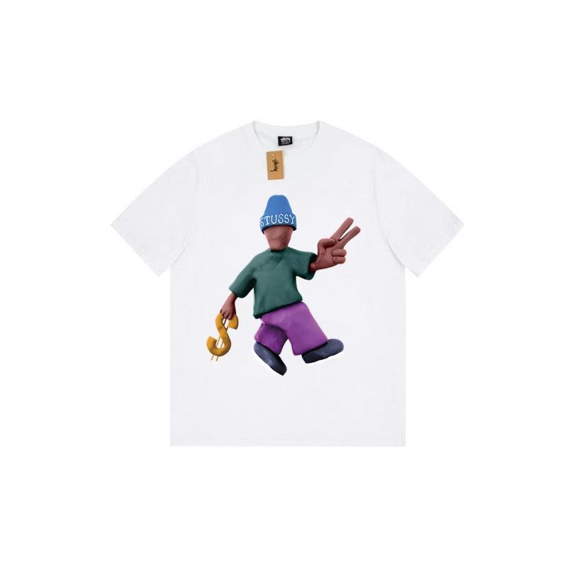 Summer New Heavy Cotton Trendy Brand Classic Basic T-shirt High-end Loose Men's and Women's Printed Short-sleeved Top