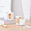 Transparent Bathroom Storage Container Qtip Holder With Dual Compartments - Clear Cotton Swab And Cotton Balls Organizer -