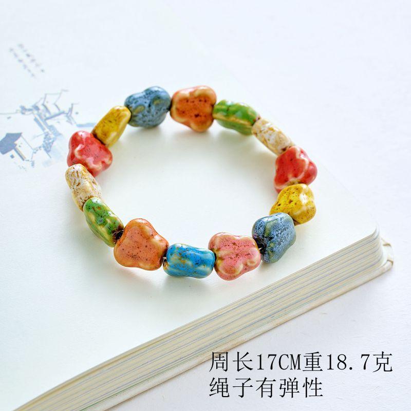Ceramic Bracelet Jewelry Fashion Flower Glaze Bead Bracelet Multicolor Casual Bohemian Bracelet